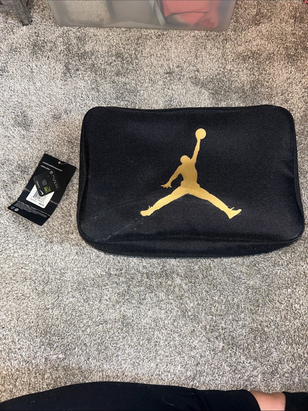 Jordan Black and Gold Jumpman Shoe Bag